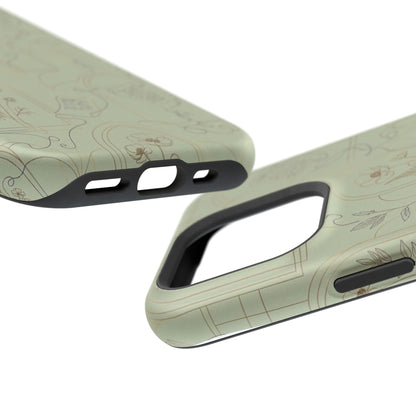 Vintage Botanical Script Design - Impact Resistant Phone Case