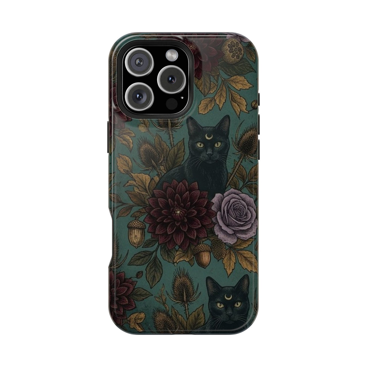 Botanical Black Cat - Impact Resistant Phone Case