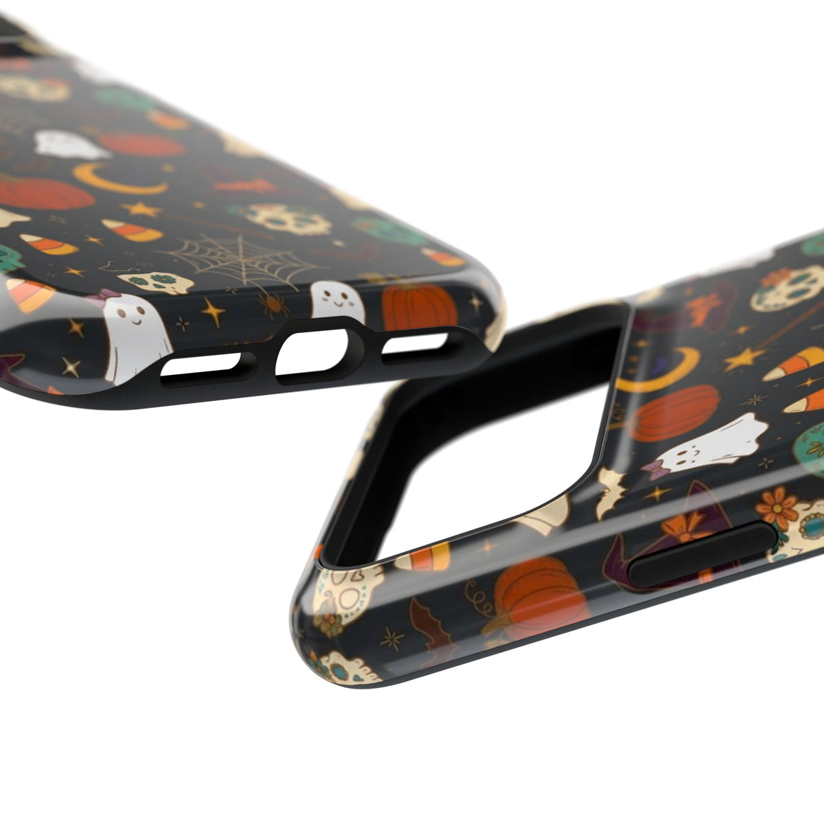 Ghosts, Pumpkins & Skulls Pattern - Impact Resistant Phone Case