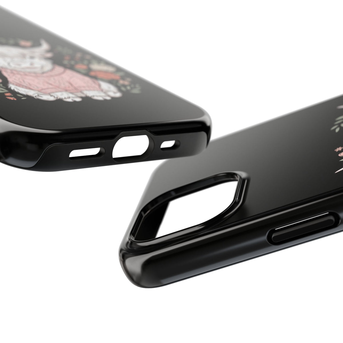 Highland Cow Floral Tough Phone Case