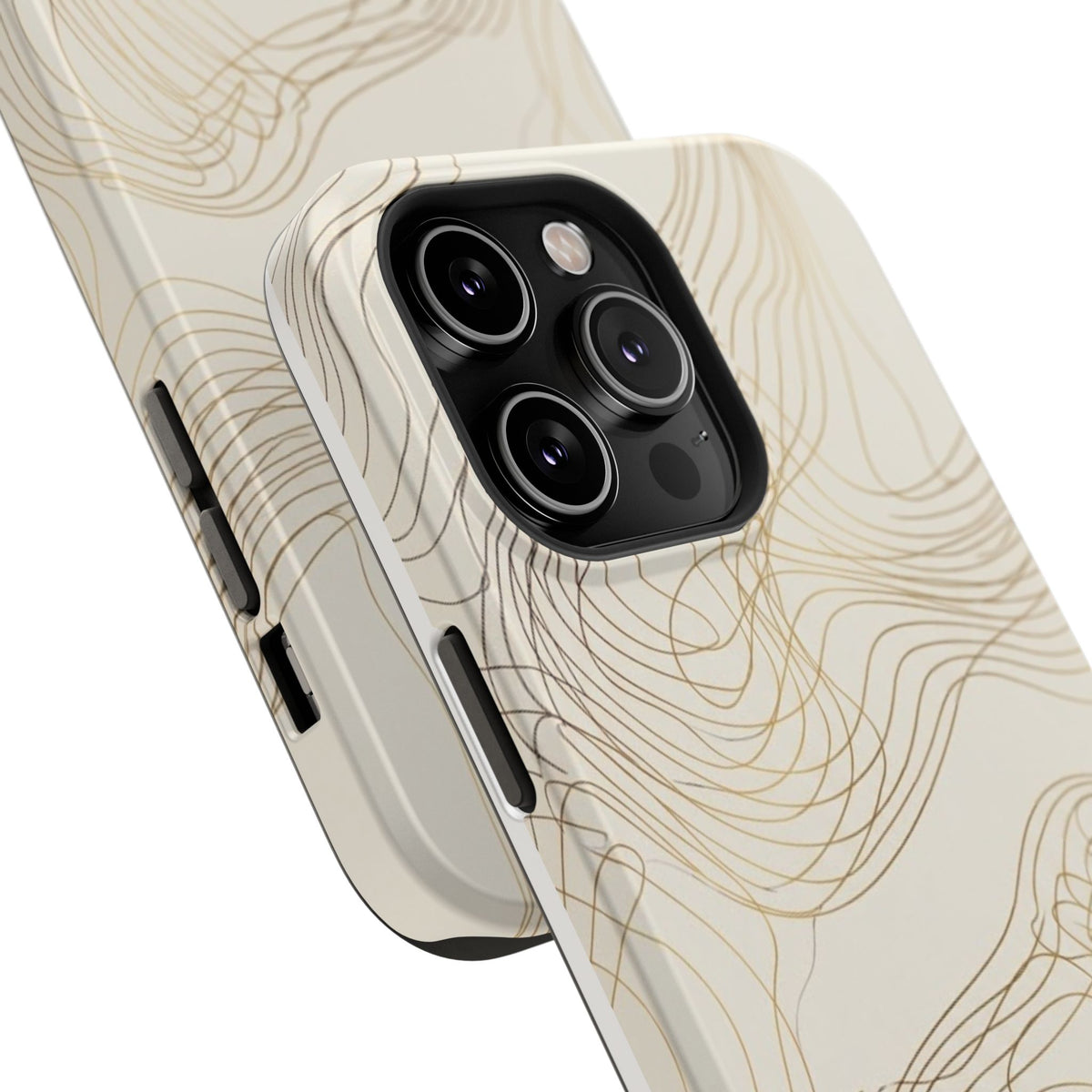Neutral Gold Wave Pattern - Impact-Resistant Phone Case