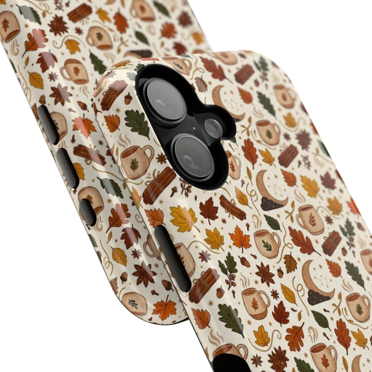 Autumn Woodland Phone Case — Fall Leaves & Fox Pattern Impact-Resistant Case