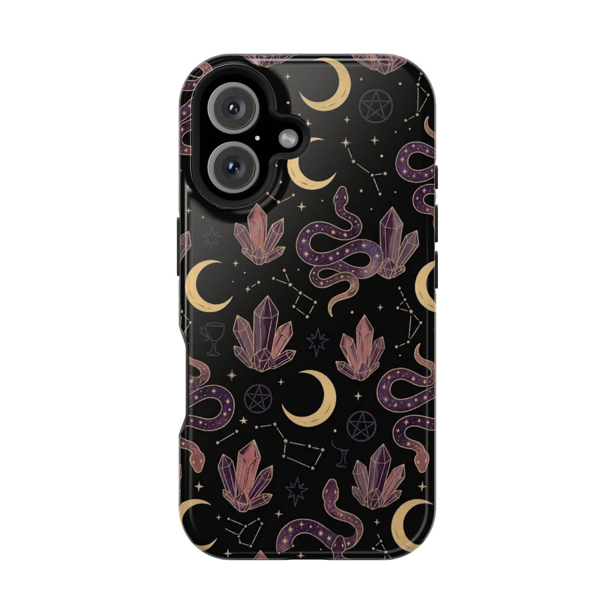 Mystic Moon & Crystal Phone Case — Impact-Resistant Protective Cover