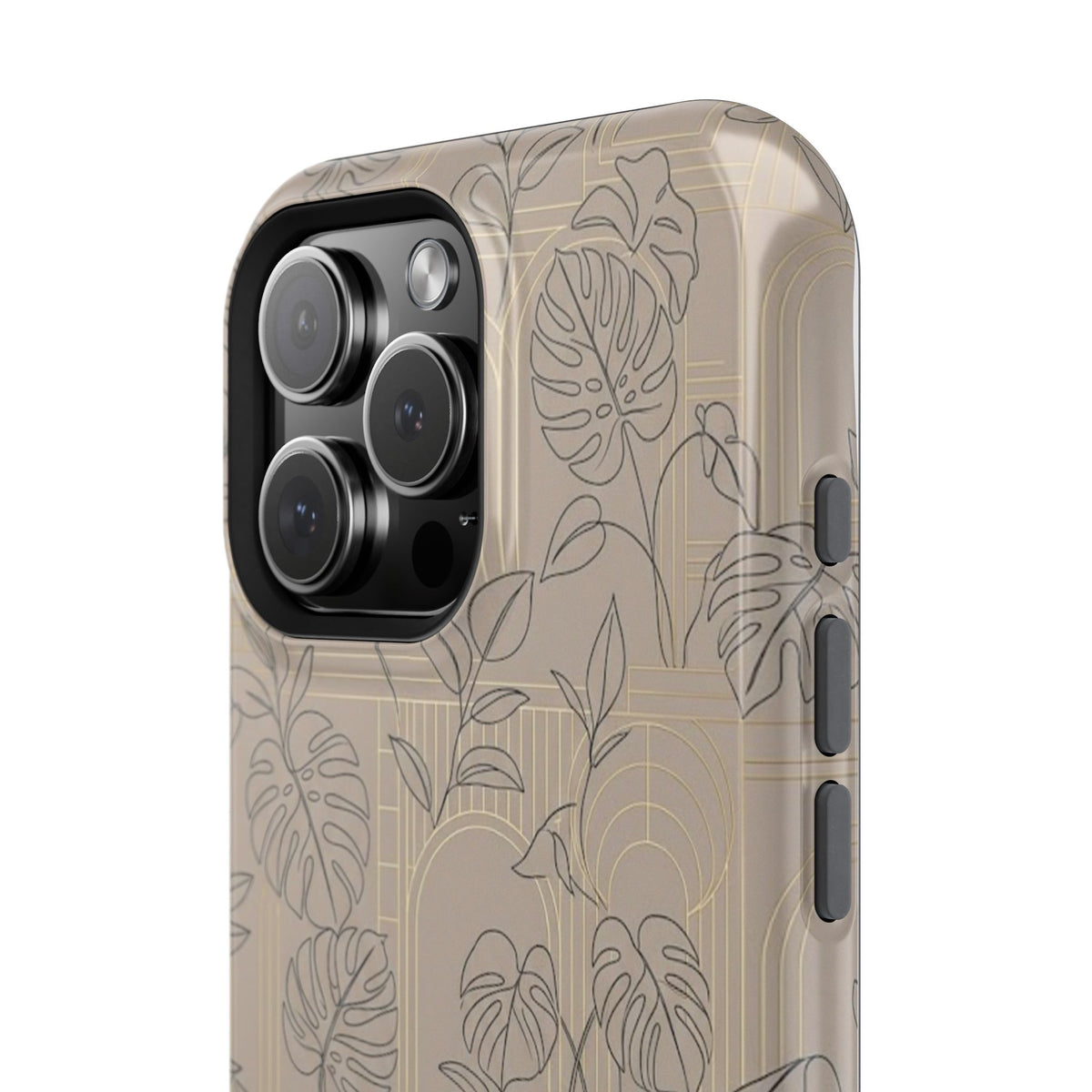 Neutral Leaf Pattern - Impact Resistant Phone Case