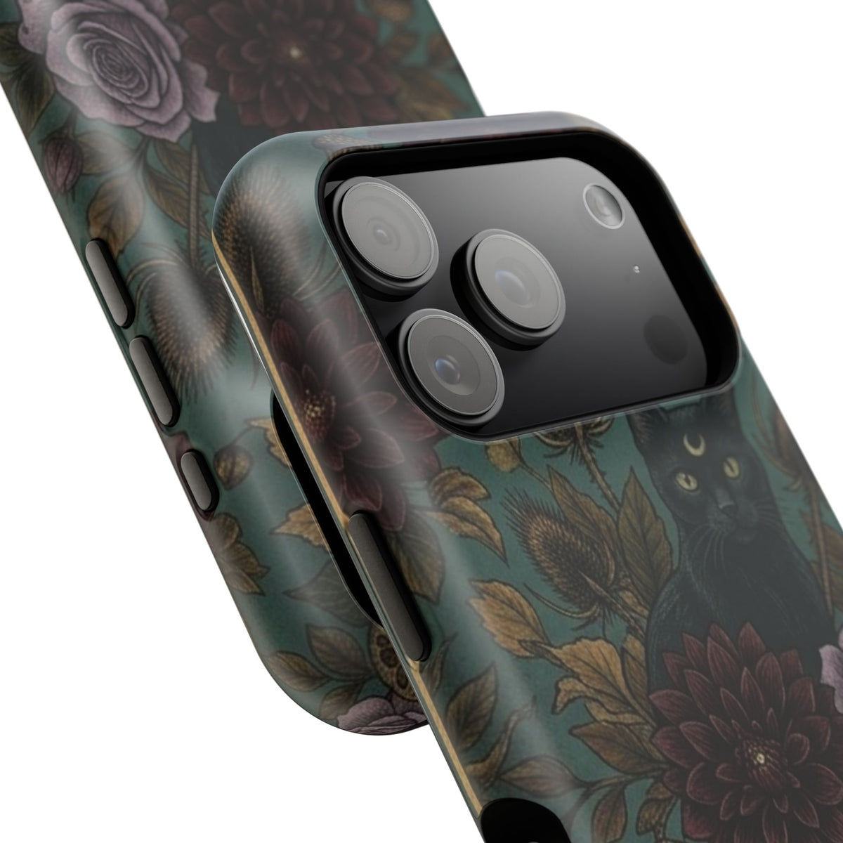 Botanical Black Cat - Impact Resistant Phone Case