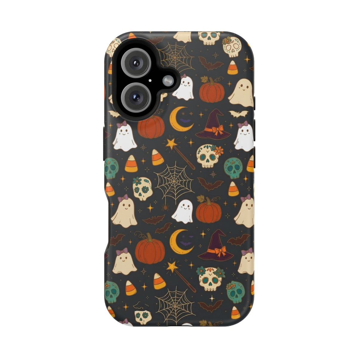 Ghosts, Pumpkins & Skulls Pattern - Impact Resistant Phone Case