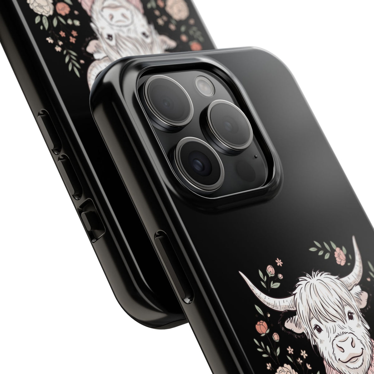 Highland Cow Floral Tough Phone Case