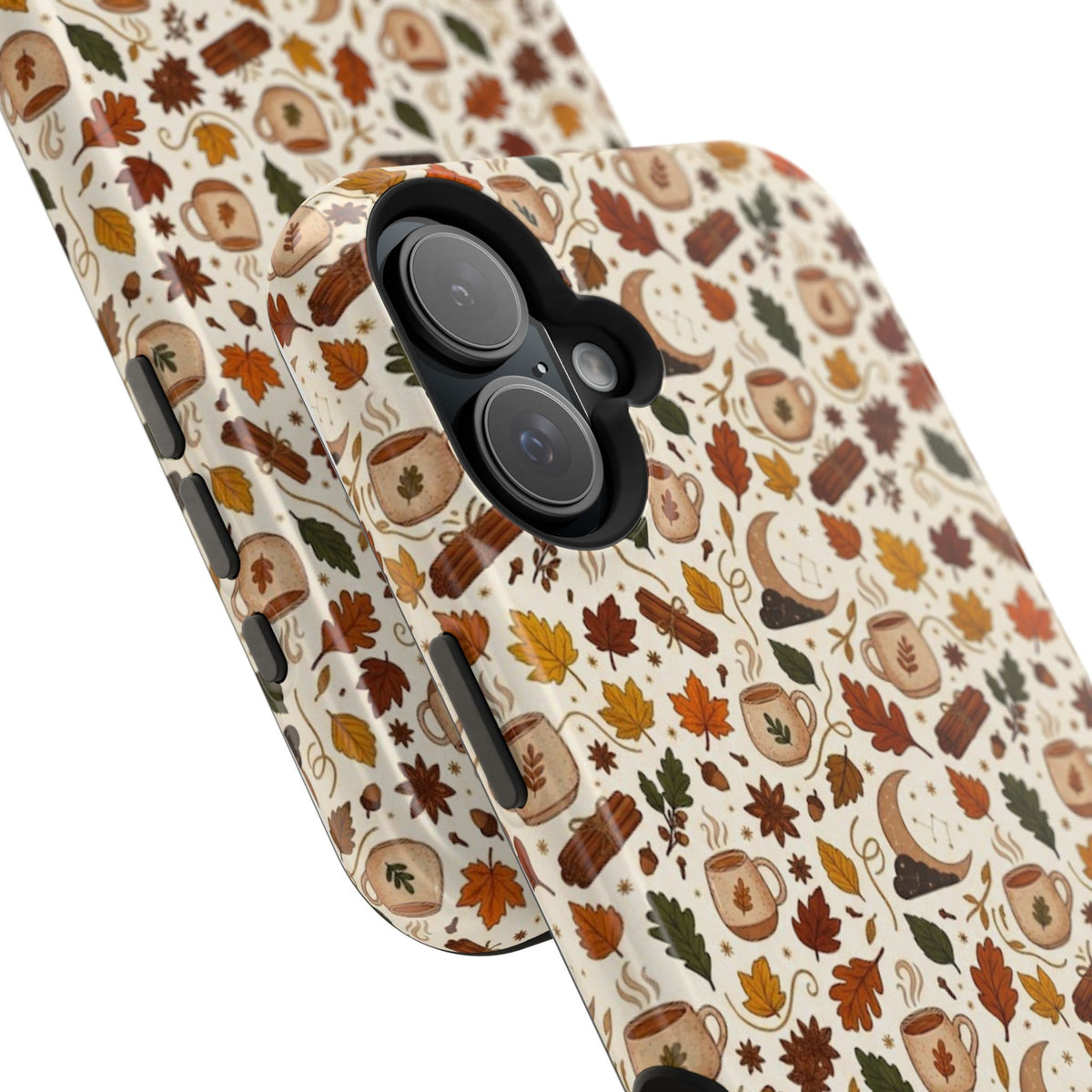Autumn Woodland Phone Case — Fall Leaves & Fox Pattern Impact-Resistant Case