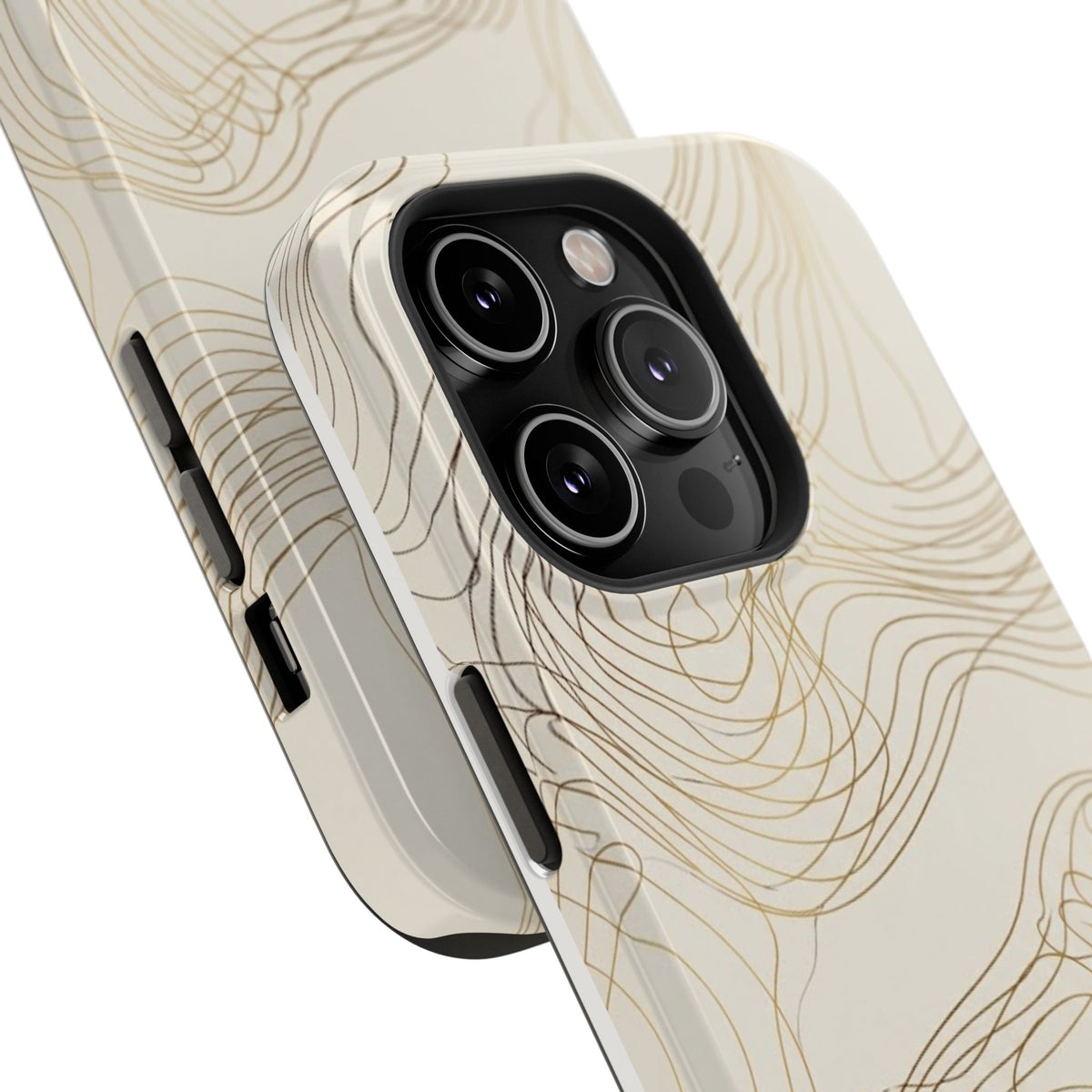 Neutral Gold Wave Pattern - Impact-Resistant Phone Case
