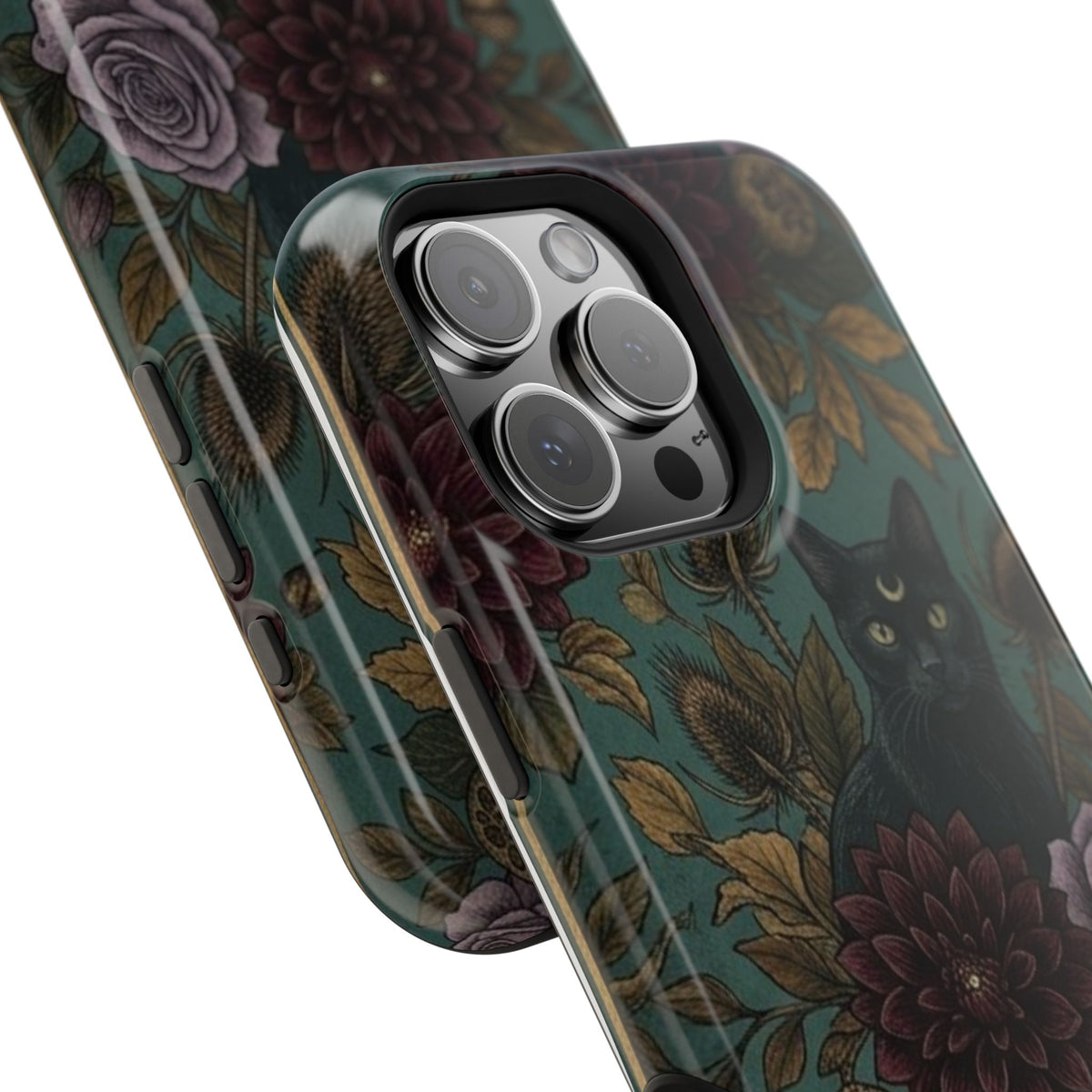 Botanical Black Cat - Impact Resistant Phone Case
