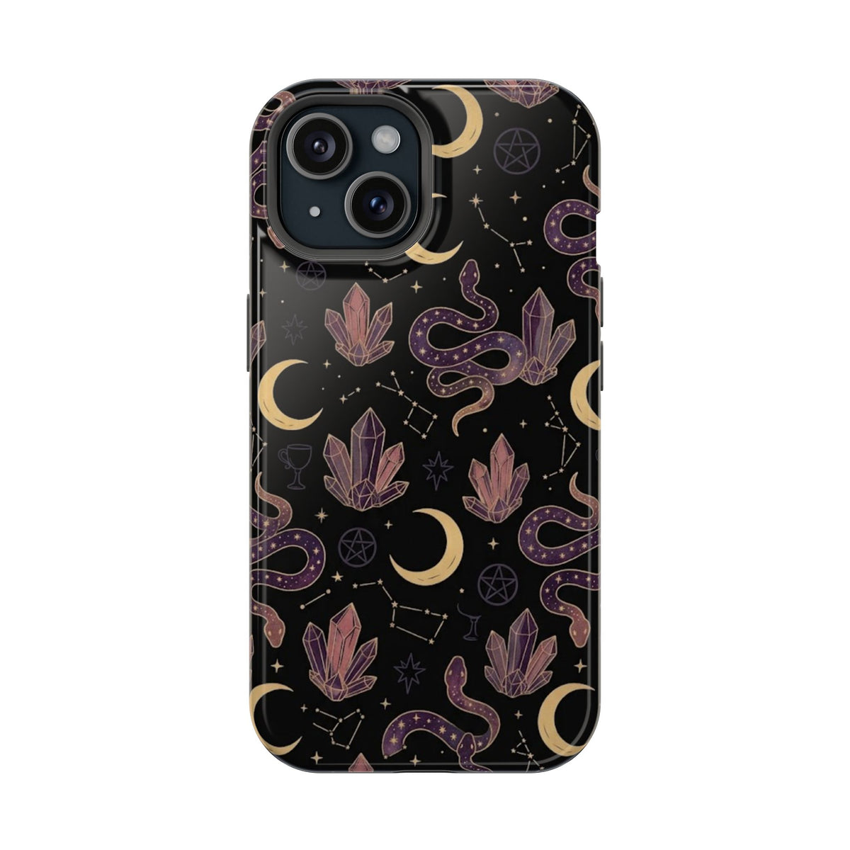 Mystic Moon & Crystal Phone Case — Impact-Resistant Protective Cover