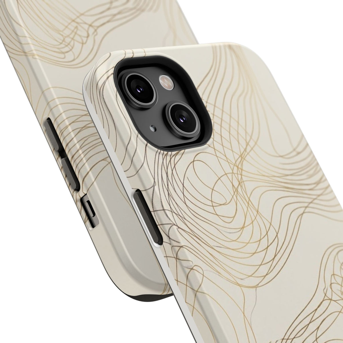 Neutral Gold Wave Pattern - Impact-Resistant Phone Case
