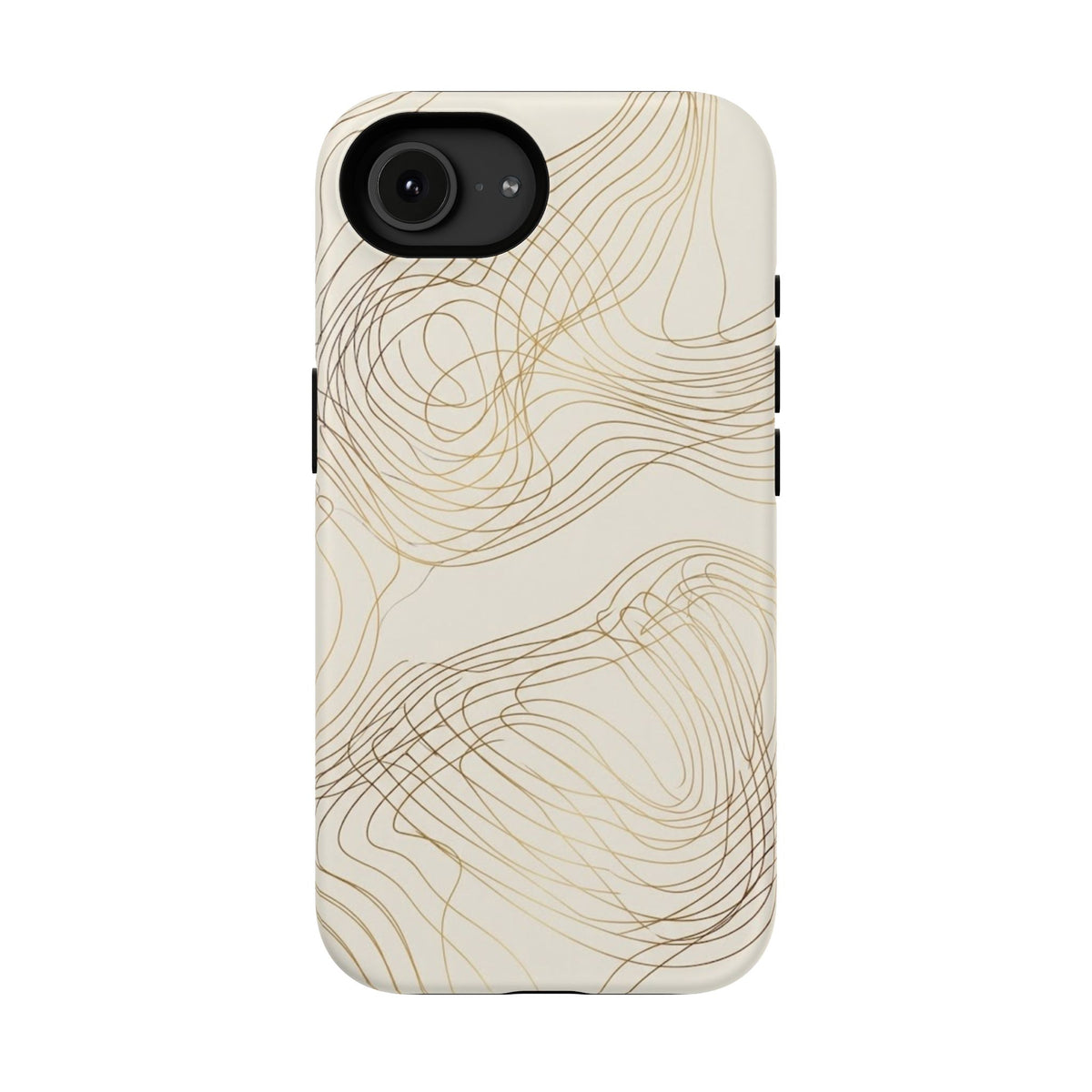 Neutral Gold Wave Pattern - Impact-Resistant Phone Case