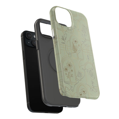 Vintage Botanical Script Design - Impact Resistant Phone Case