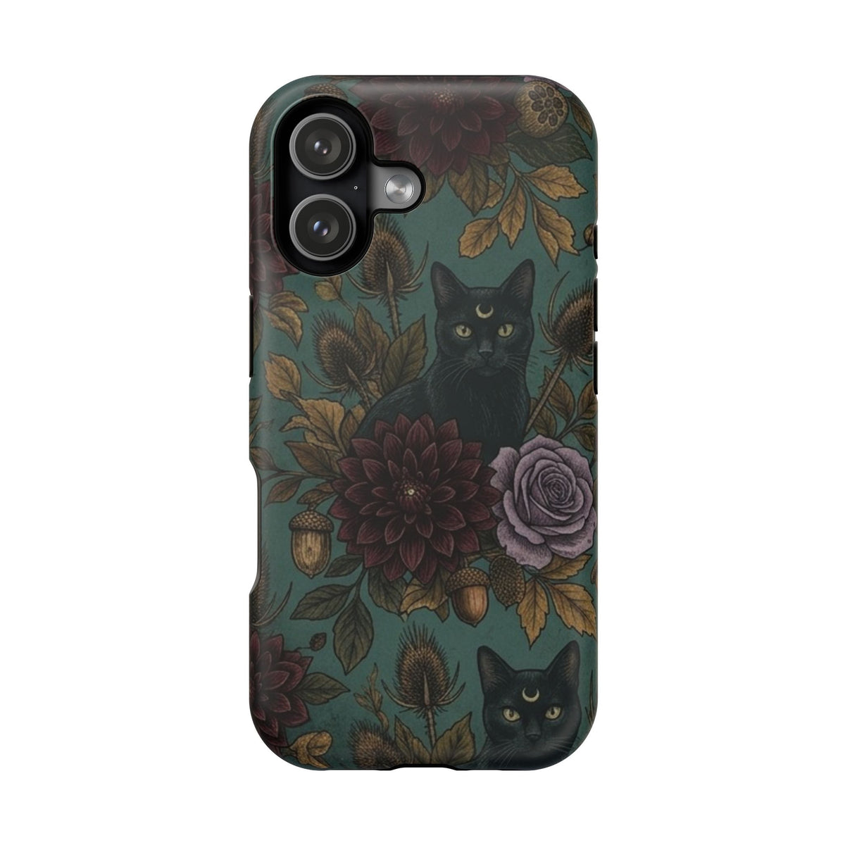 Botanical Black Cat - Impact Resistant Phone Case