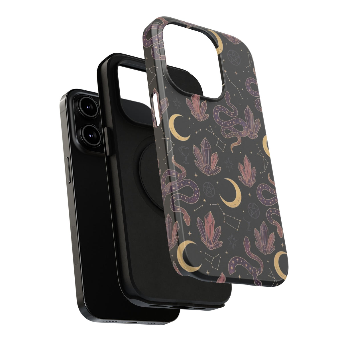 Mystic Moon & Crystal Phone Case — Impact-Resistant Protective Cover