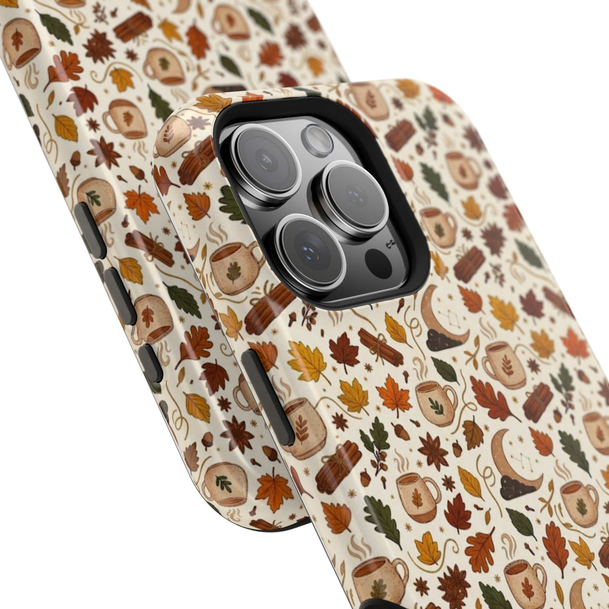 Autumn Woodland Phone Case — Fall Leaves & Fox Pattern Impact-Resistant Case