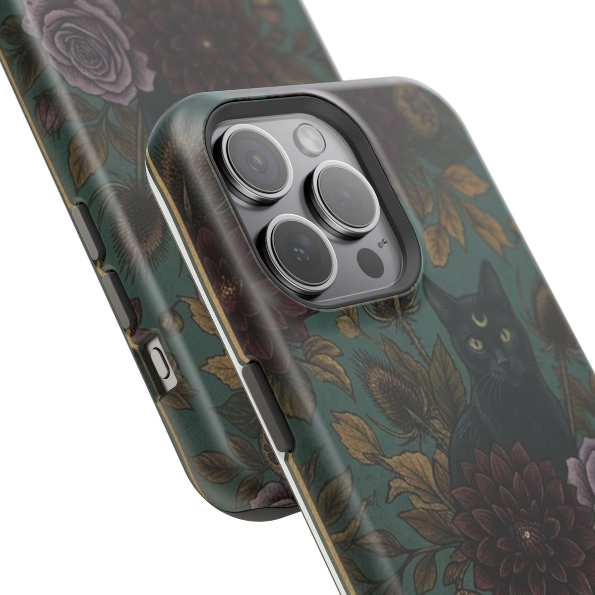 Botanical Black Cat - Impact Resistant Phone Case