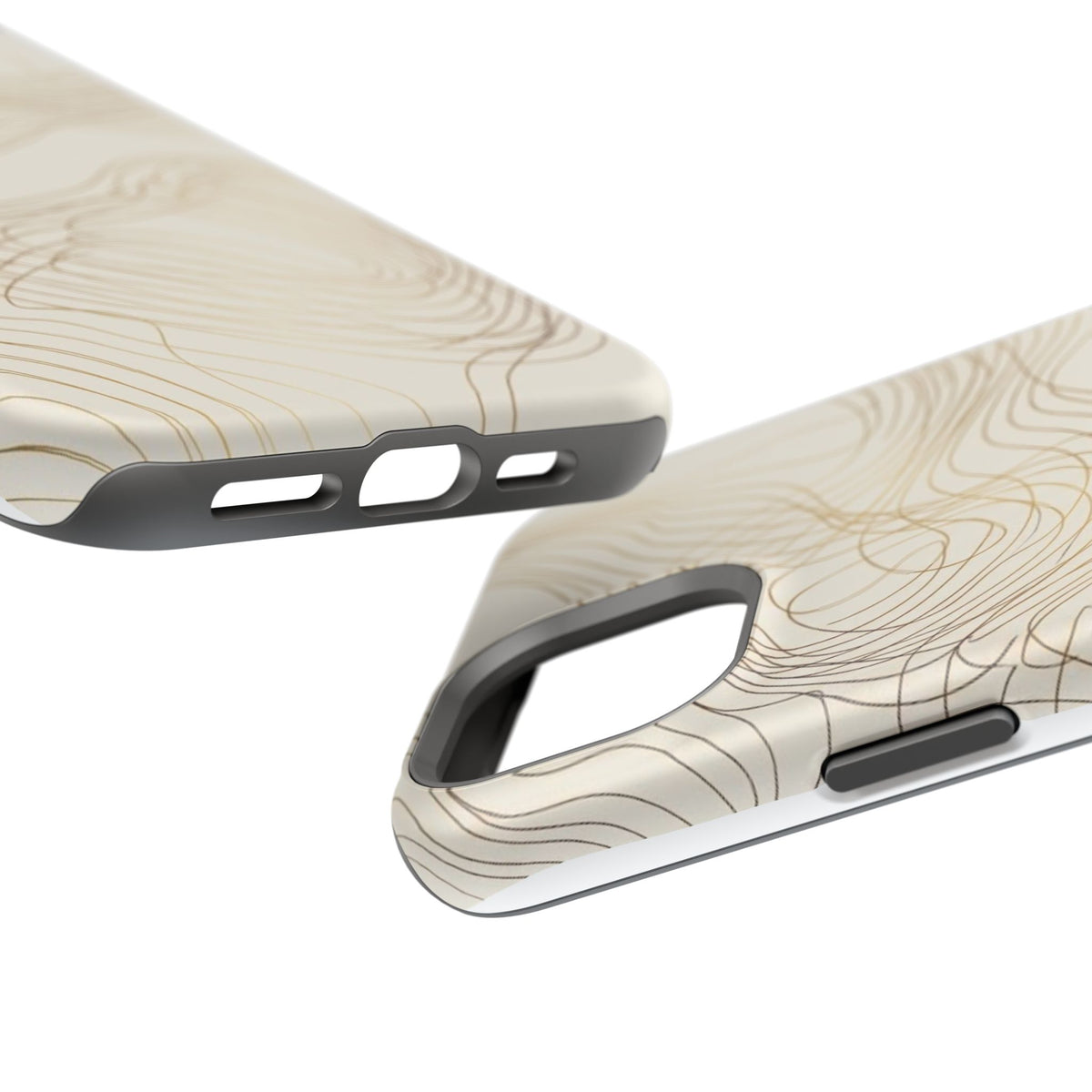 Neutral Gold Wave Pattern - Impact-Resistant Phone Case