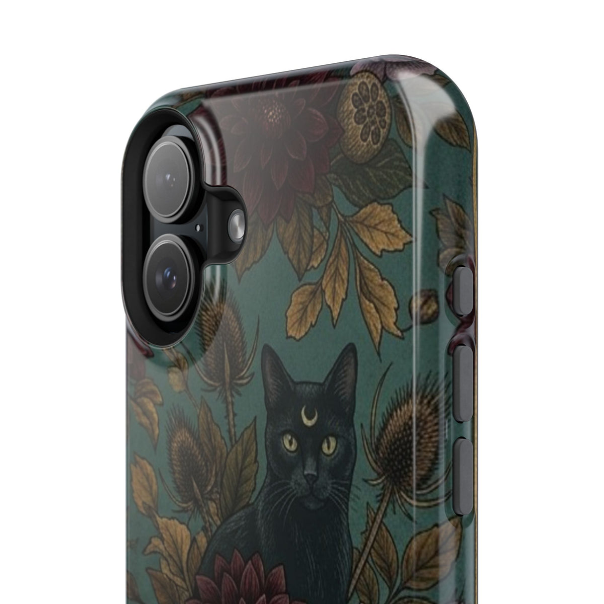 Botanical Black Cat - Impact Resistant Phone Case