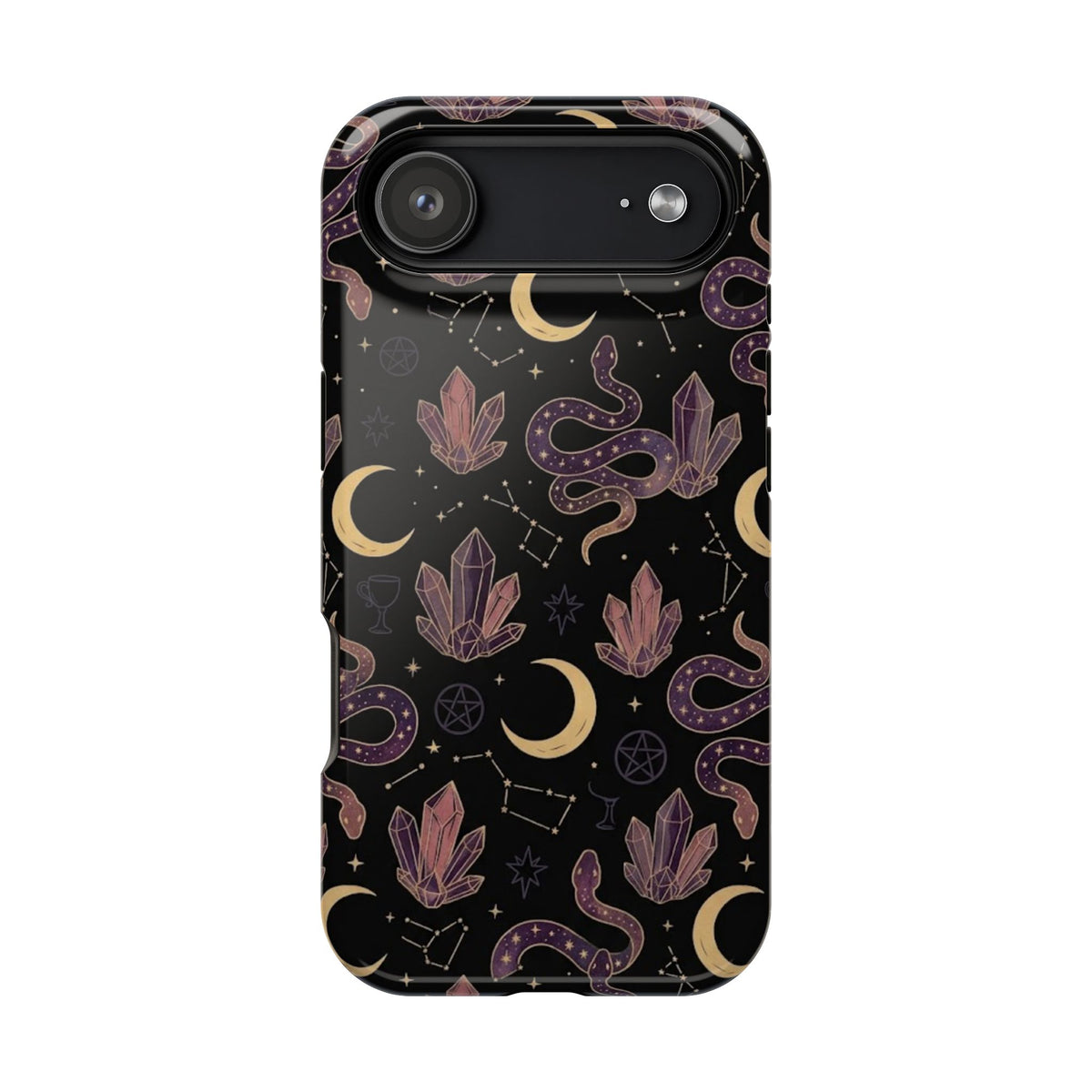 Mystic Moon & Crystal Phone Case — Impact-Resistant Protective Cover