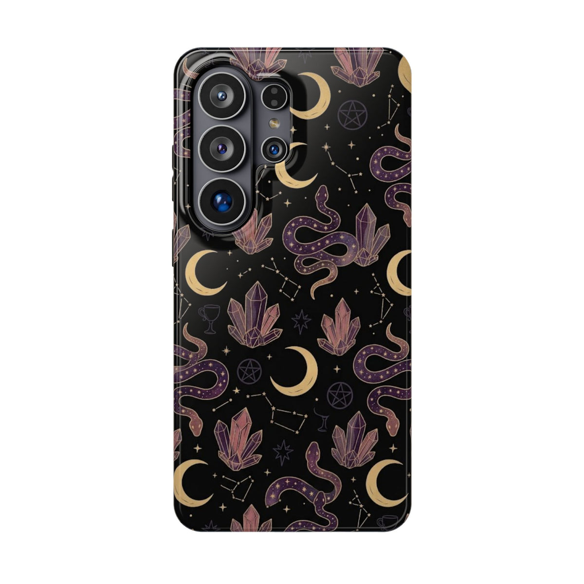 Mystic Moon & Crystal Phone Case — Impact-Resistant Protective Cover