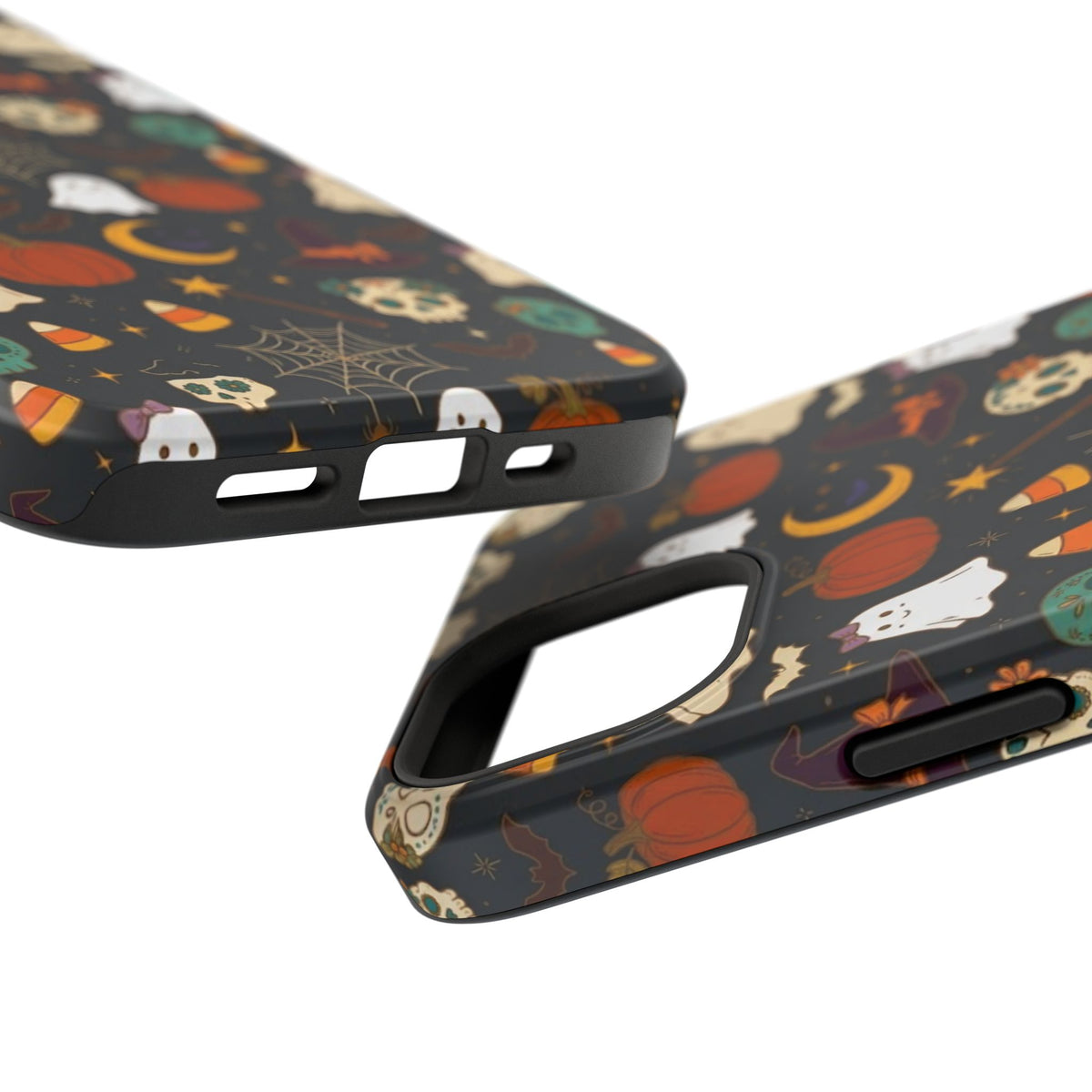 Ghosts, Pumpkins & Skulls Pattern - Impact Resistant Phone Case