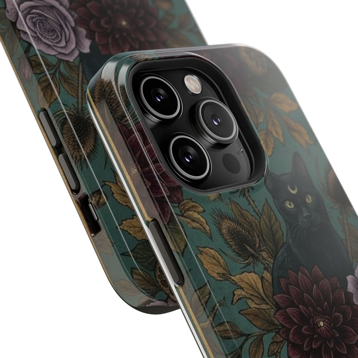 Botanical Black Cat - Impact Resistant Phone Case