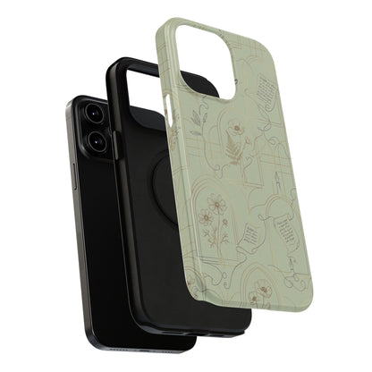 Vintage Botanical Script Design - Impact Resistant Phone Case