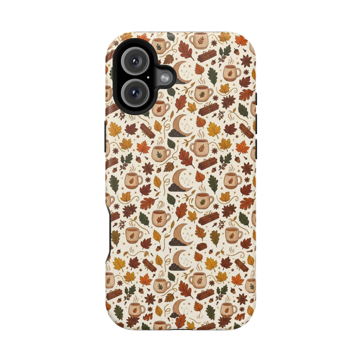 Autumn Woodland Phone Case — Fall Leaves & Fox Pattern Impact-Resistant Case