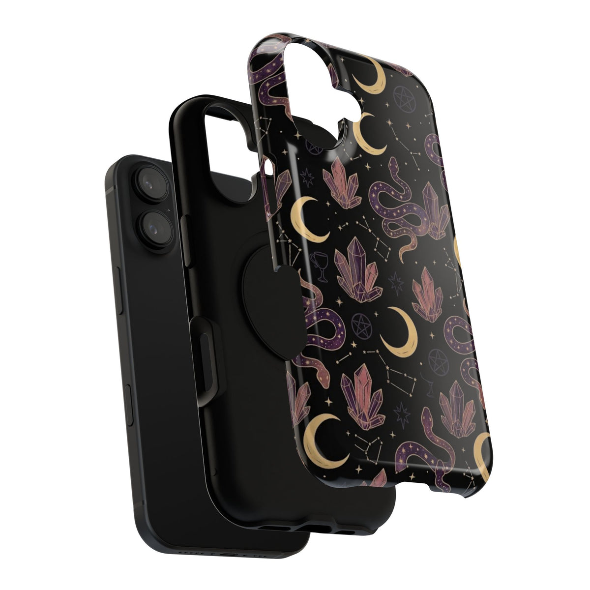 Mystic Moon & Crystal Phone Case — Impact-Resistant Protective Cover