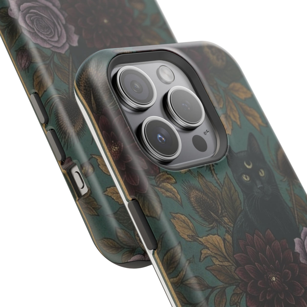 Botanical Black Cat - Impact Resistant Phone Case