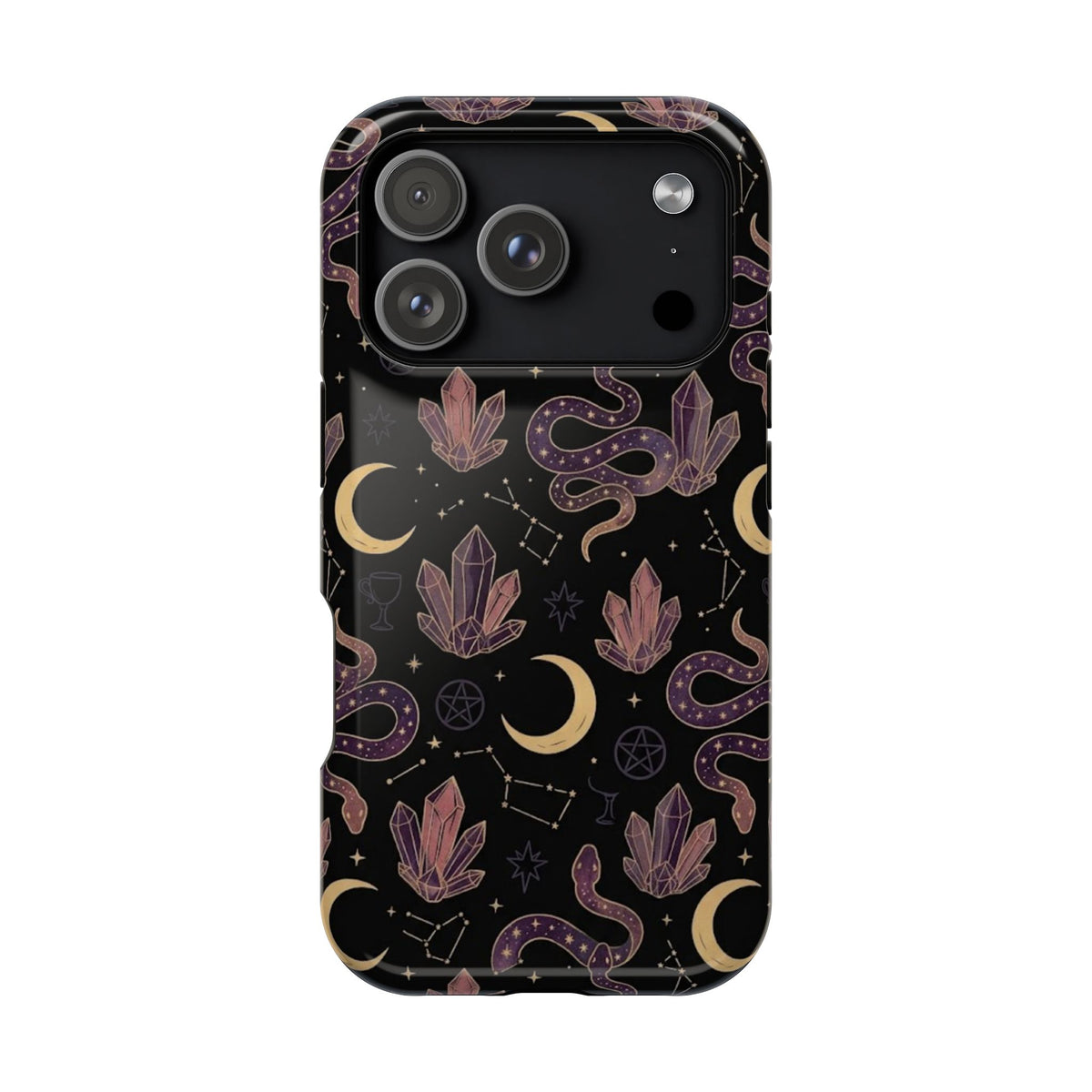 Mystic Moon & Crystal Phone Case — Impact-Resistant Protective Cover