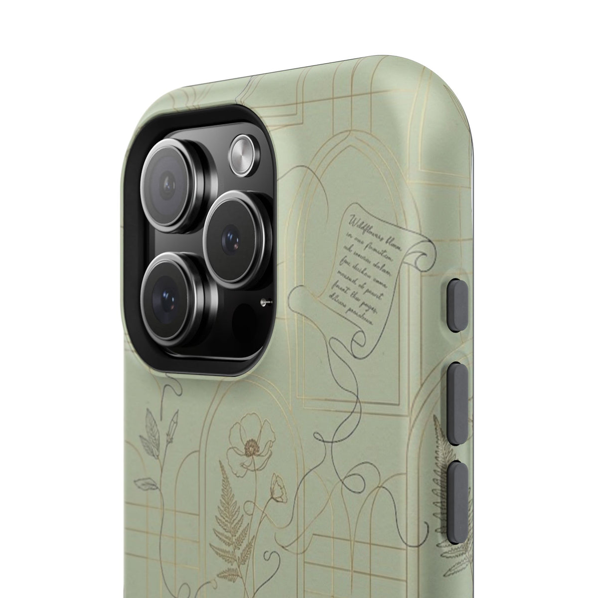 Vintage Botanical Script Design - Impact Resistant Phone Case