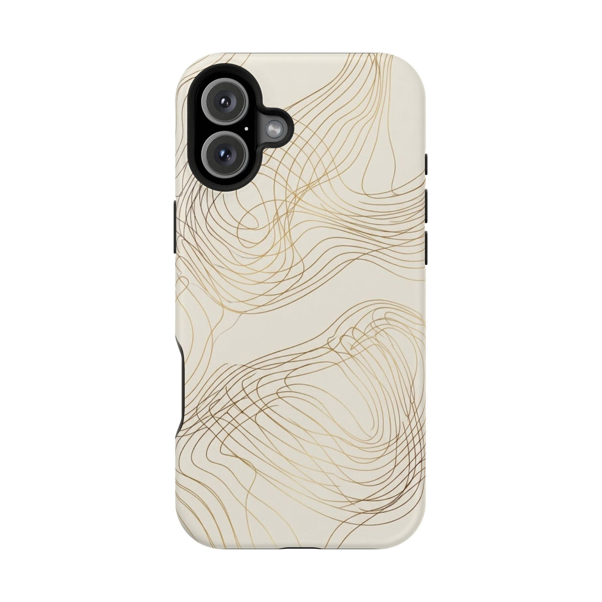Neutral Gold Wave Pattern - Impact-Resistant Phone Case