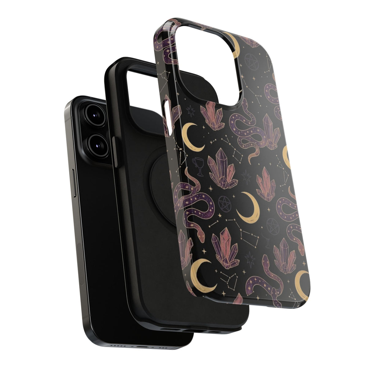 Mystic Moon & Crystal Phone Case — Impact-Resistant Protective Cover