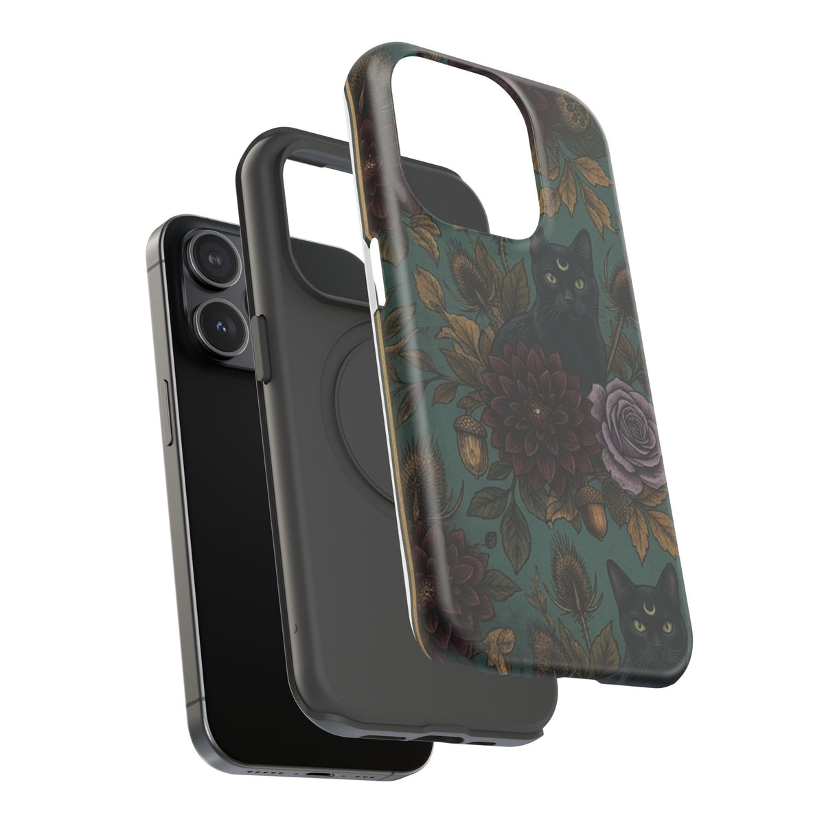 Botanical Black Cat - Impact Resistant Phone Case