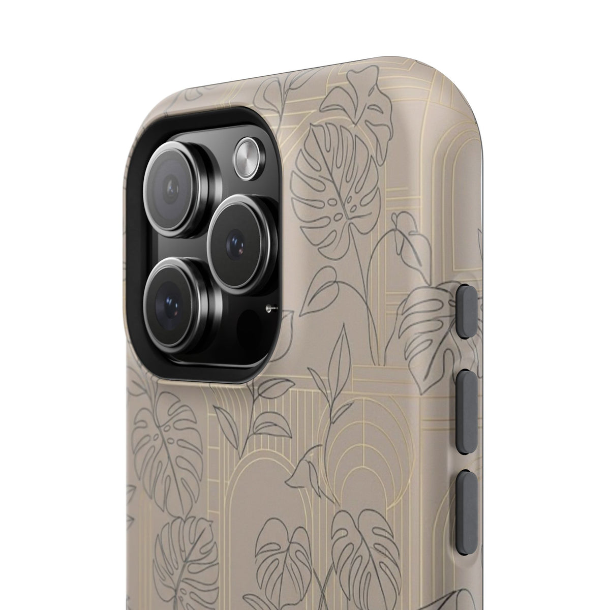 Neutral Leaf Pattern - Impact Resistant Phone Case