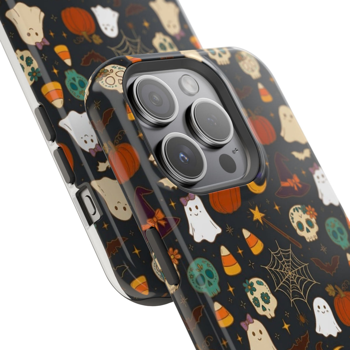 Ghosts, Pumpkins & Skulls Pattern - Impact Resistant Phone Case