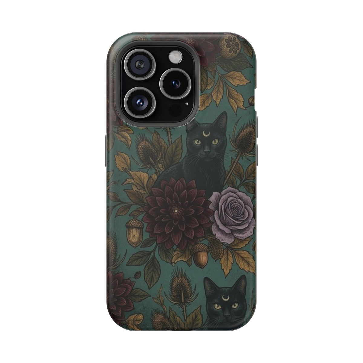 Botanical Black Cat - Impact Resistant Phone Case