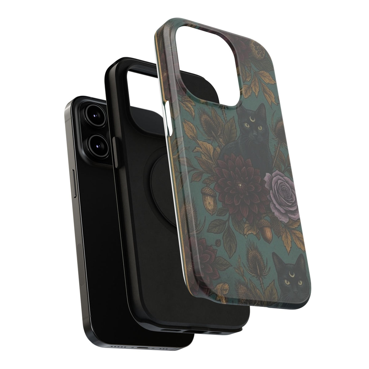 Botanical Black Cat - Impact Resistant Phone Case