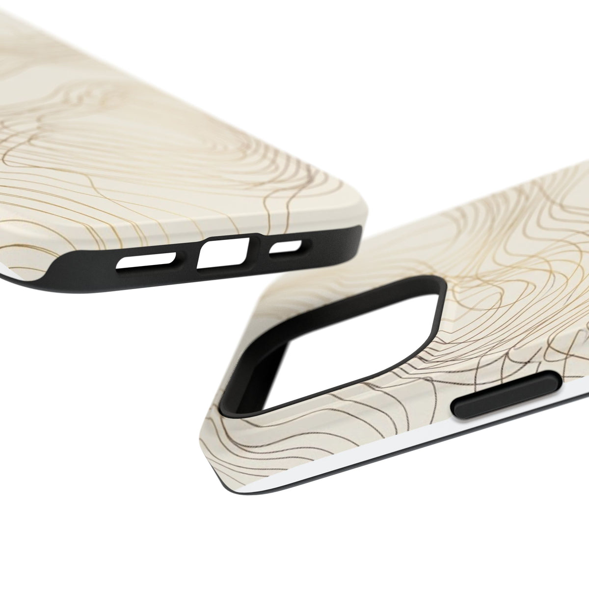 Neutral Gold Wave Pattern - Impact-Resistant Phone Case