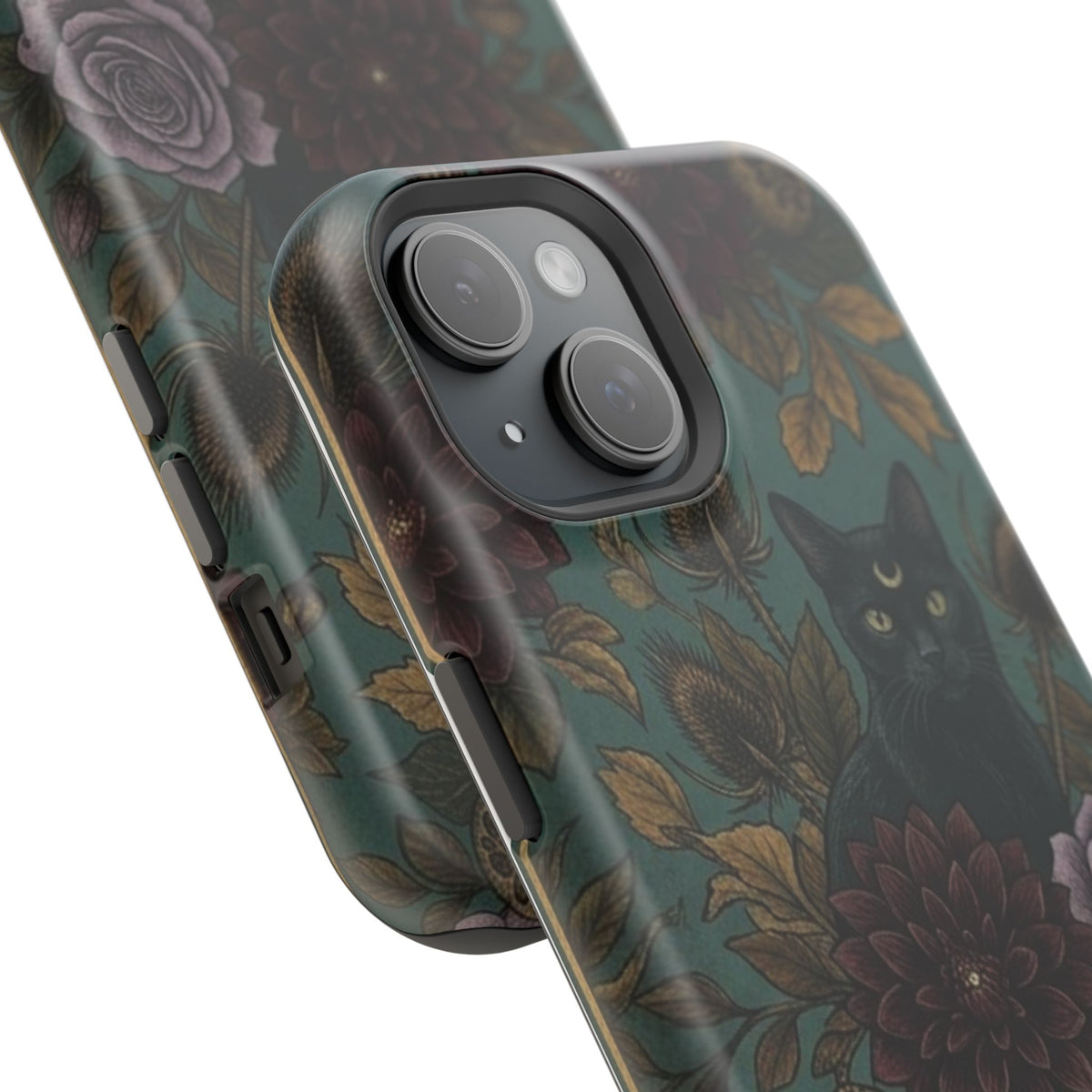 Botanical Black Cat - Impact Resistant Phone Case