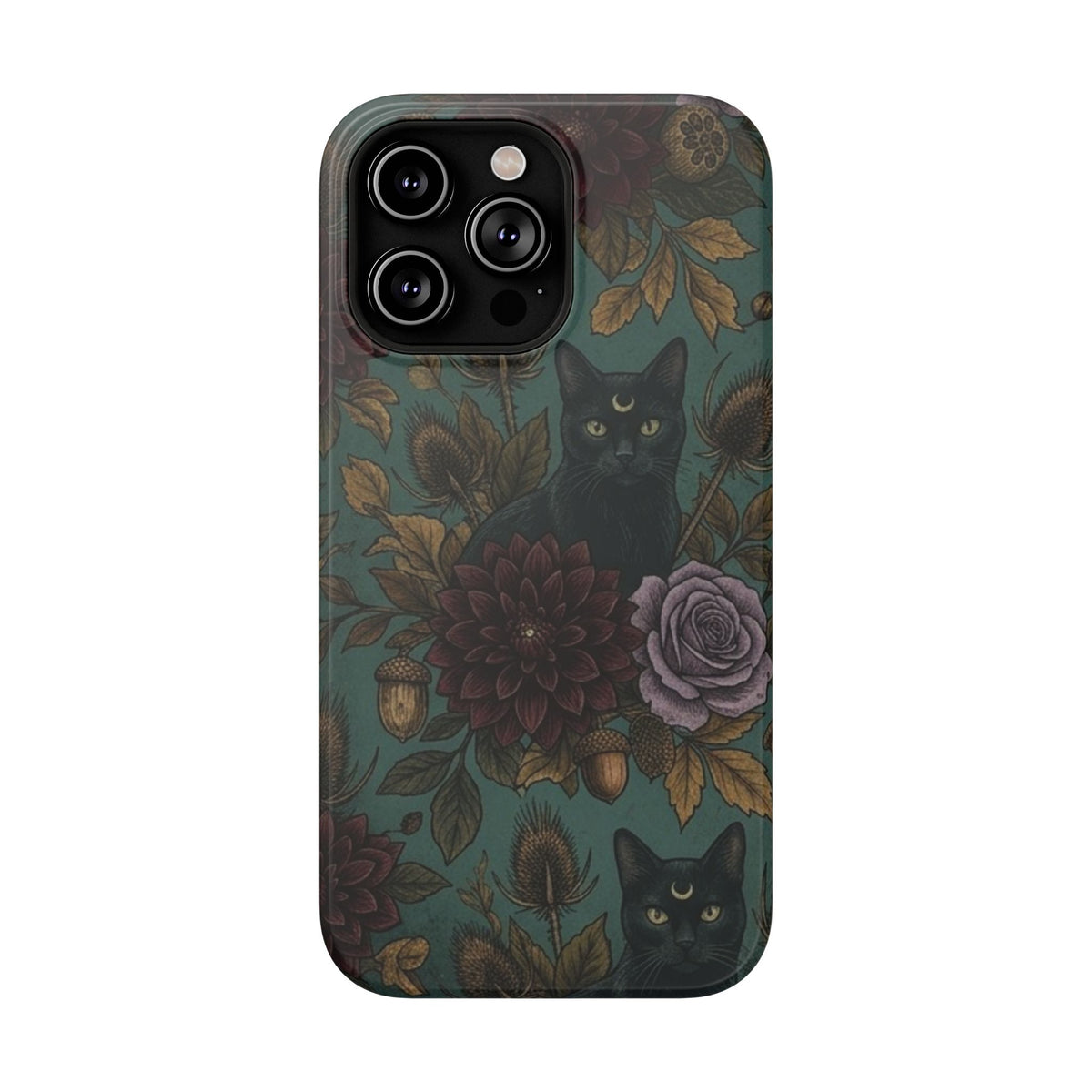 Botanical Black Cat - Impact Resistant Phone Case