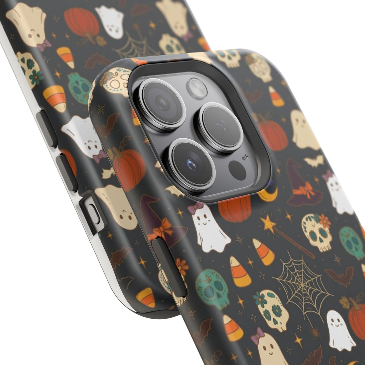 Ghosts, Pumpkins & Skulls Pattern - Impact Resistant Phone Case
