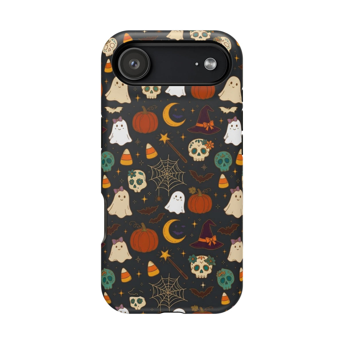 Ghosts, Pumpkins & Skulls Pattern - Impact Resistant Phone Case