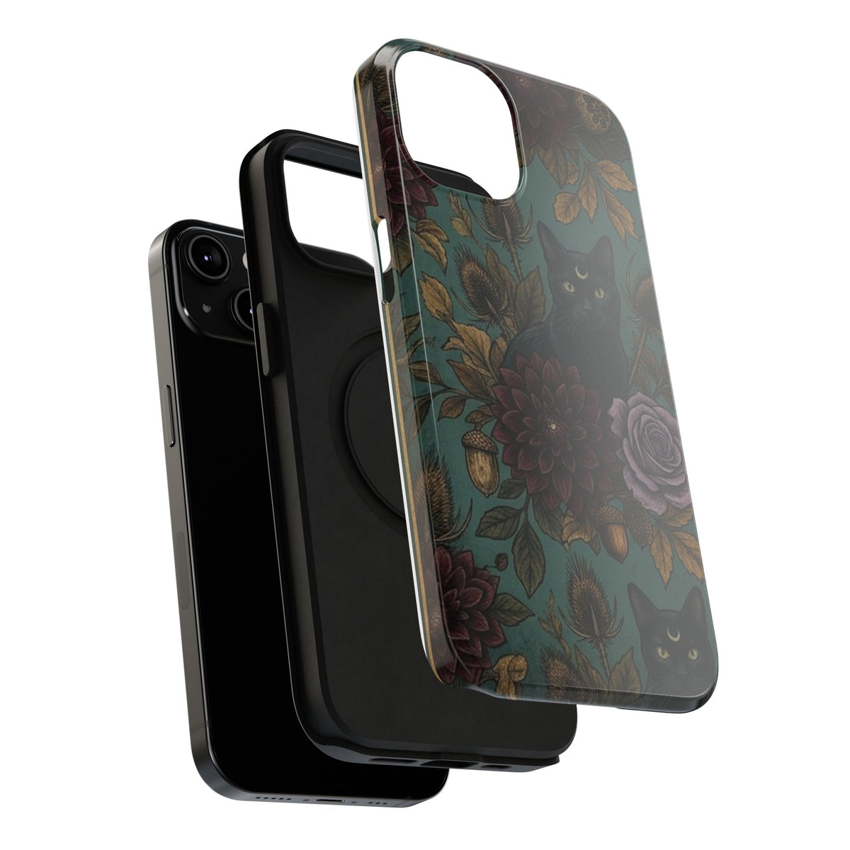 Botanical Black Cat - Impact Resistant Phone Case