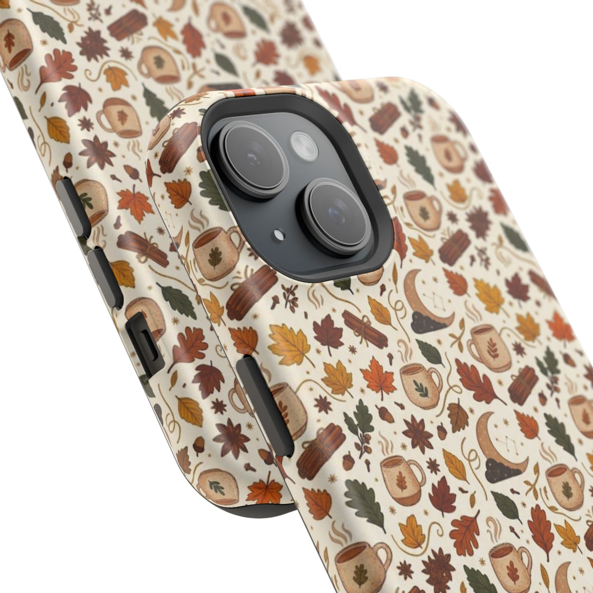 Autumn Woodland Phone Case — Fall Leaves & Fox Pattern Impact-Resistant Case