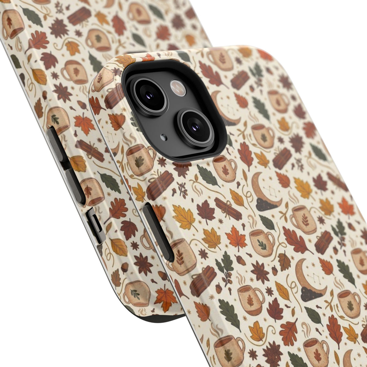 Autumn Woodland Phone Case — Fall Leaves & Fox Pattern Impact-Resistant Case