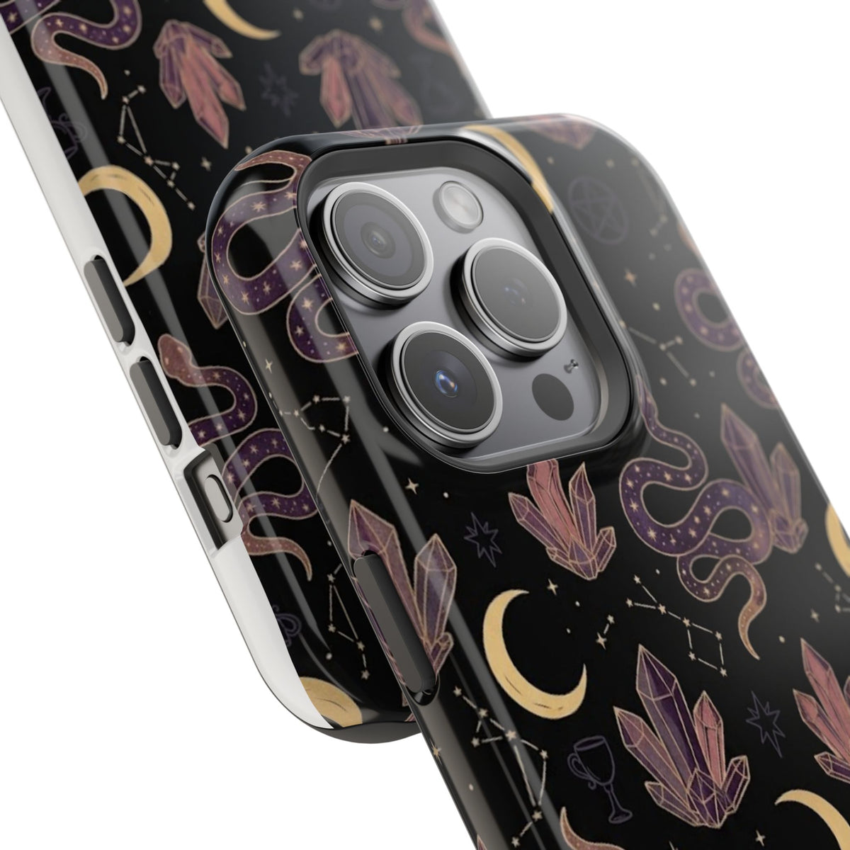 Mystic Moon & Crystal Phone Case — Impact-Resistant Protective Cover